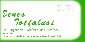 denes totfalusi business card